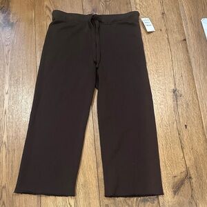 Frank & Eileen Chocolate Brown Wide-Leg Drawstring Sweatpants
